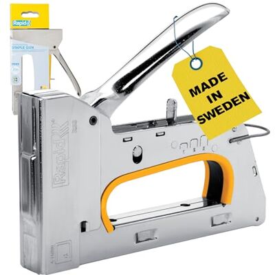 Rapid Heavy Duty Manual Staple Gun PRO R33 for No. 13 Staples, Carpet Staple Gun with 3-Step Force Adjuster, Easy Squeeze Trigger, and Ergonomic Handle, Made in Sweden (5001669) Rapid Heavy Duty Manual Staple Gun PRO R33 for No. 13 Staples, Carpet Staple Gun with 3-Step Force Adjuster, Easy Squeeze Trigger, and Ergonomic Handle, Made in Sweden (5001669)