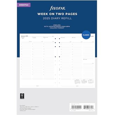 Filofax Deskfax Week on two pages appointments English 2025 Filofax Deskfax Week on two pages appointments English 2025