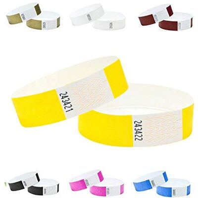 J&R Wristbands Paper Like Made from Tyvek. 1000 Pack Sunshine Yellow Event bracelts J&R Wristbands Paper Like Made from Tyvek. 1000 Pack Sunshine Yellow Event bracelts