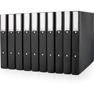 Rapesco 1827 ECO 2-Ring Binder, 38 mm Spine, A4, Black, Pack of 10 Rapesco 1827 ECO 2-Ring Binder, 38 mm Spine, A4, Black, Pack of 10