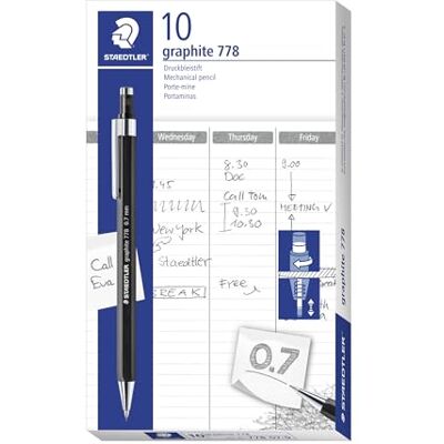 STAEDTLER 778 07-9 Graphite 778 Mechanical Pencil 0.7mm (Pack of 10) STAEDTLER 778 07-9 Graphite 778 Mechanical Pencil 0.7mm (Pack of 10)
