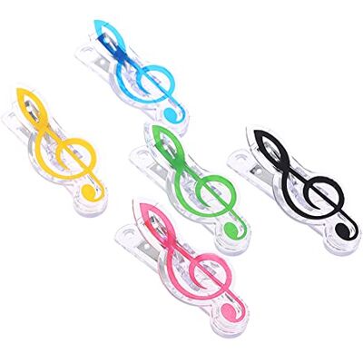 Alnicov Music Note Clips,5Pcs Music Sheet Clips,Plastics Music Stationary Book Clips for Music Stand Sheet Music File Folder,Multicolor,Style 1 Alnicov Music Note Clips,5Pcs Music Sheet Clips,Plastics Music Stationary Book Clips for Music Stand Sheet Music File Folder,Multicolor,Style 1