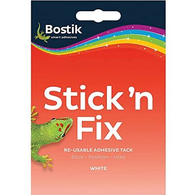 Bostik Stick n Fix Re-Usable White Tack 55g (Pack of 12) 801219 Bostik Stick n Fix Re-Usable White Tack 55g (Pack of 12) 801219