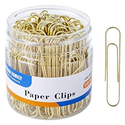 FUDAO FAMILY Large Paper Clips, Gold Paper Clips, 2 Inch Paper Clip, Jumbo Paperclips 100/Pack FUDAO FAMILY Large Paper Clips, Gold Paper Clips, 2 Inch Paper Clip, Jumbo Paperclips 100/Pack