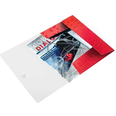 Leitz Wow 45990026 3 Flap Folder for up to 150 A4 Sheets Elastic Closure Flexible Plastic Red Leitz Wow 45990026 3 Flap Folder for up to 150 A4 Sheets Elastic Closure Flexible Plastic Red
