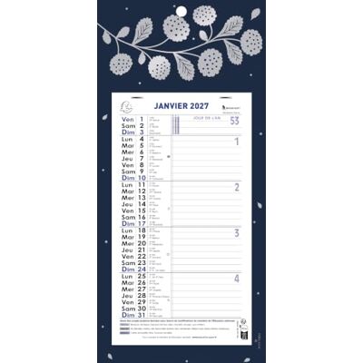 Exacompta 33105E Monthly calendar with detachable sheets 15.5 x 28.5 cm On illustrated plant card 19 x 41 cm January to December 2025 Blue Exacompta 33105E Monthly calendar with detachable sheets 15.5 x 28.5 cm On illustrated plant card 19 x 41 cm January to December 2025 Blue