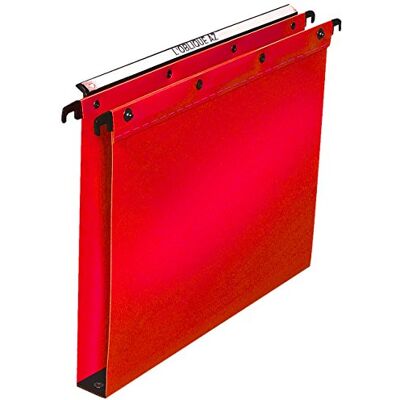 Elba Ultimate Polypropylene Foolscap Suspension Files, 30mm Base Red (Pack of 25) Elba Ultimate Polypropylene Foolscap Suspension Files, 30mm Base Red (Pack of 25)