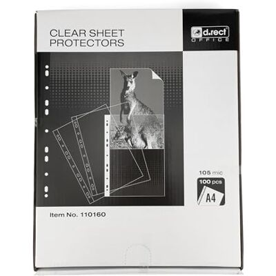 D.RECT 100 Pieces Punched Pockets Plastic Sleeves Polly Pockets 105 µm/mic/Micron Thickness: 0.105 mm Plastic Wallets 230x302 mm Cardboard Packaging, Crystal Clear D.RECT 100 Pieces Punched Pockets Plastic Sleeves Polly Pockets 105 µm/mic/Micron Thickness: 0.105 mm Plastic Wallets 230x302 mm Cardboard Packaging, Crystal Clear