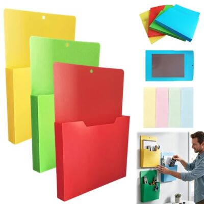 Liocwocne Magnetic File Holder, Magnetic Utility & File Holder Built-In Magnetic Grip, Waterproof, Tear-Resistant, Instantly Clears Desk Clutter(J) Liocwocne Magnetic File Holder, Magnetic Utility & File Holder Built-In Magnetic Grip, Waterproof, Tear-Resistant, Instantly Clears Desk Clutter(J)