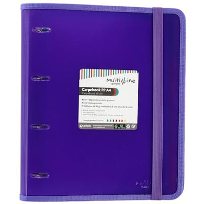 Grafoplás 88100035 Carpeblock with 4 Rings, Refill and Dividers, A4, Violet, Ruled Polypropylene, Carpebook Multiline Grafoplás 88100035 Carpeblock with 4 Rings, Refill and Dividers, A4, Violet, Ruled Polypropylene, Carpebook Multiline