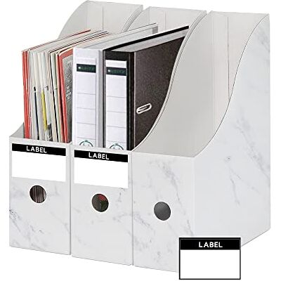 JINCHIDA 3 Pack Magazine File Holder with 3 Labels,Cardboard Magazine Holder for Files,Document Folder Holders A (Marble, 3 PACK) JINCHIDA 3 Pack Magazine File Holder with 3 Labels,Cardboard Magazine Holder for Files,Document Folder Holders A (Marble, 3 PACK)