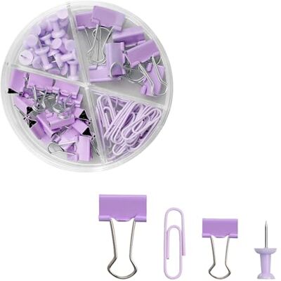 Gaomumu Multifunctional Binder Clip Set, Foldback Clips, Metal Binder Paper Clamps, Office Clips Suitable for Student Documents, Handcraft & Home Organization(Purple) Gaomumu Multifunctional Binder Clip Set, Foldback Clips, Metal Binder Paper Clamps, Office Clips Suitable for Student Documents, Handcraft & Home Organization(Purple)