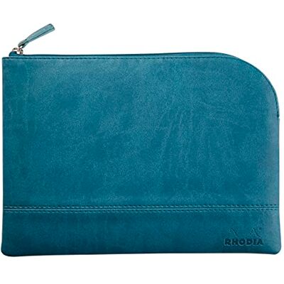 Rhodia Leather Case with Zipper - Small Tablet & Smartphone Storage Rhodia Leather Case with Zipper - Small Tablet & Smartphone Storage
