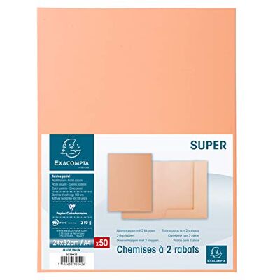 Exacompta Ref 332002E Super 210 2-Flap Folders 240 x 320mm in Size, Suitable for Holding A4 Documents, 210gsm Card, 2 Internal Flaps Buff (Pack of 50) Exacompta Ref 332002E Super 210 2-Flap Folders 240 x 320mm in Size, Suitable for Holding A4 Documents, 210gsm Card, 2 Internal Flaps Buff (Pack of 50)