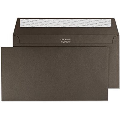 Blake Creative Colour 226 DL+ 114X229 mm 120 gsm Peel and Seal Wallet Envelope Bitter Chocolate (Pack of 500) Blake Creative Colour 226 DL+ 114X229 mm 120 gsm Peel and Seal Wallet Envelope Bitter Chocolate (Pack of 500)