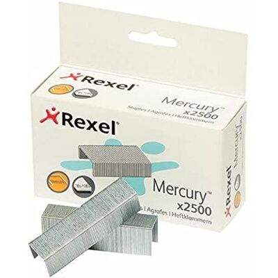 Rexel Mercury Heavy Duty Staples, For up to 120 Sheets, Use with the Mercury Heavy Duty Stapler, Box of 2500, 2100928 Rexel Mercury Heavy Duty Staples, For up to 120 Sheets, Use with the Mercury Heavy Duty Stapler, Box of 2500, 2100928