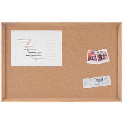 Bi-Office Inversa Cork Notice Board, Cork Surface, Wood Pine Frame, 60 x 45 cm Bi-Office Inversa Cork Notice Board, Cork Surface, Wood Pine Frame, 60 x 45 cm