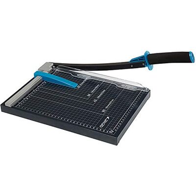 Genie GM A4 Paper Guillotine (Suitable for Sizes up to A4 12 Sheets High-Quality Metal Work Surface for Materials Such as Paper, Pictures, Craft Board – Black/Blue Genie GM A4 Paper Guillotine (Suitable for Sizes up to A4 12 Sheets High-Quality Metal Work Surface for Materials Such as Paper, Pictures, Craft Board – Black/Blue