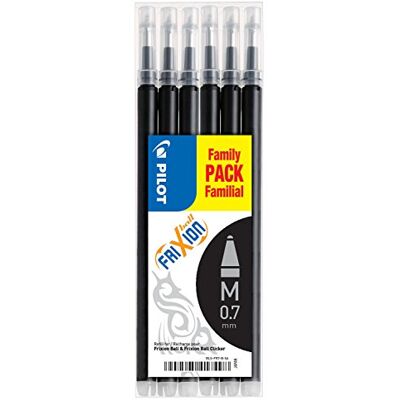 PILOT Frixion 0.7 mm Tip Refill for Rollerball Pen Black (Pack of 6) PILOT Frixion 0.7 mm Tip Refill for Rollerball Pen Black (Pack of 6)
