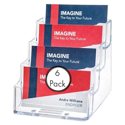 Deflecto Business Card Holder 4 Tier 4 Pocket Landscape Pack of 6 Clear Deflecto Business Card Holder 4 Tier 4 Pocket Landscape Pack of 6 Clear