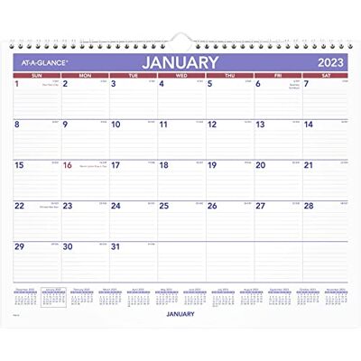 AT-A-GLANCE 2023 Wall Calendar, 15" x 12", Medium Wide, Spiral Bound, Monthly (PM828) AT-A-GLANCE 2023 Wall Calendar, 15" x 12", Medium Wide, Spiral Bound, Monthly (PM828)