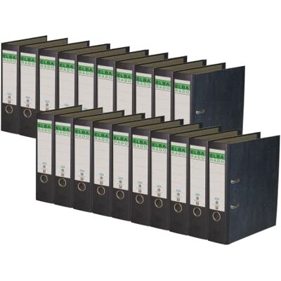 Elba 100081018 20x Recycled Folder Cloudy Marble 8 cm Wide DIN A4 Black Spine Green Bar Folder Blue Angel Certified Elba 100081018 20x Recycled Folder Cloudy Marble 8 cm Wide DIN A4 Black Spine Green Bar Folder Blue Angel Certified