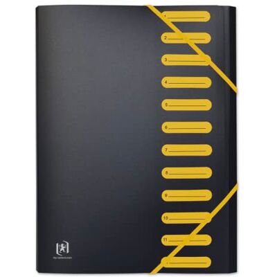Oxford Expanding Expanding File 12 Pocket A4 Cover Polypropylene Two Tone Black/Yellow Oxford Expanding Expanding File 12 Pocket A4 Cover Polypropylene Two Tone Black/Yellow