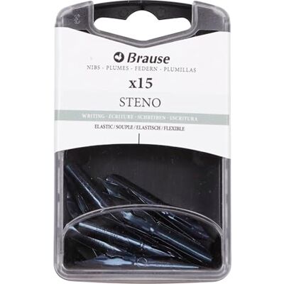 Brause 150361B Writing nibs for all nib pen holders Box of 15 Steno nibs Made in germany Calligraphy Writing Arts and Crafts Tool creative Brause 150361B Writing nibs for all nib pen holders Box of 15 Steno nibs Made in germany Calligraphy Writing Arts and Crafts Tool creative