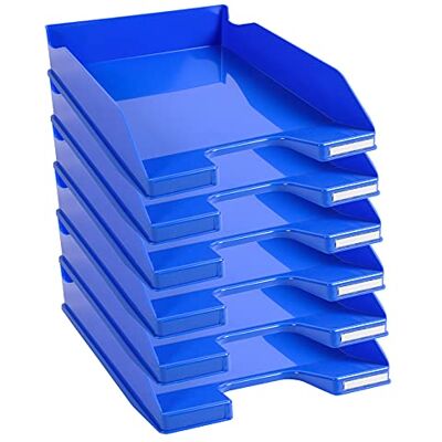 Exacompta Ref. 113279D set of 6 COMBO MIDI letter trays dimensions 34.6 x 25.5x 6.5 cm for documents in A4 + format glossy ice blue color Exacompta Ref. 113279D set of 6 COMBO MIDI letter trays dimensions 34.6 x 25.5x 6.5 cm for documents in A4 + format glossy ice blue color