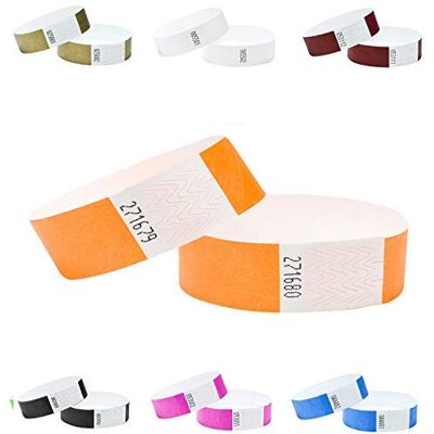 J&R Wristbands Paper Like Wristbands Made from Tyvek. 1000 Pack Neon Orange J&R Wristbands Paper Like Wristbands Made from Tyvek. 1000 Pack Neon Orange
