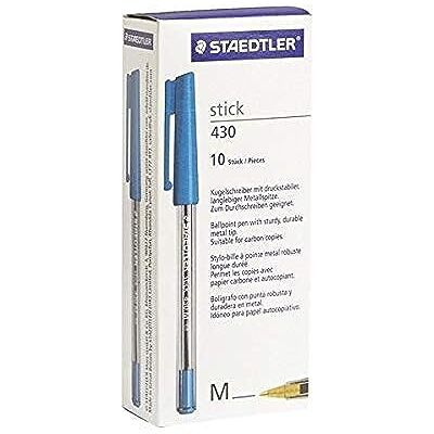 STAEDTLER Stick Ball Point Pen Medium Blue Pack of 10 STAEDTLER Stick Ball Point Pen Medium Blue Pack of 10
