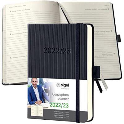 Sigel C2302 Weekly planner Conceptum 2022/2023 approx. A6 black hardcover 18-month calendar, 2 pages = 1 week 240 S. Sigel C2302 Weekly planner Conceptum 2022/2023 approx. A6 black hardcover 18-month calendar, 2 pages = 1 week 240 S.