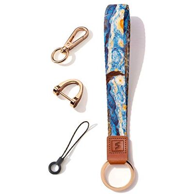 SENLLY Wristlet Lanyard Strap for Keys, Original Pattern Design Wrist Keychain Holder SENLLY Wristlet Lanyard Strap for Keys, Original Pattern Design Wrist Keychain Holder