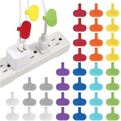 Wrap-It Storage Cable Labels, Oval, Multi-Color (36 Pack) Write On Cord Labels, Wire Tags Wrap-It Storage Cable Labels, Oval, Multi-Color (36 Pack) Write On Cord Labels, Wire Tags