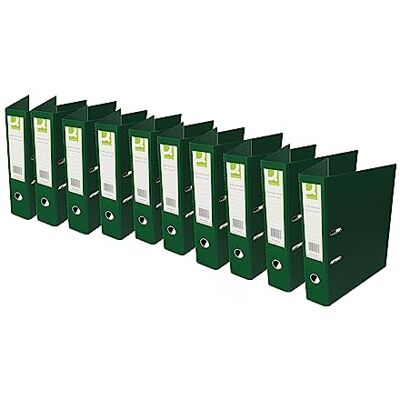 Q-Connect 70mm Lever Arch File Polypropylene Foolscap Green (Pack of 10) Q-Connect 70mm Lever Arch File Polypropylene Foolscap Green (Pack of 10)