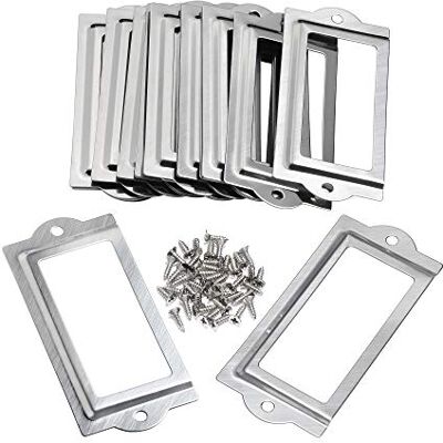Bluecell World Bluecell 20pcs 80 x 35mm Silver Color Metal Office File Cabinet Shelves Drawer Name Card Label Holder Frames with Screws Bluecell World Bluecell 20pcs 80 x 35mm Silver Color Metal Office File Cabinet Shelves Drawer Name Card Label Holder Frames with Screws
