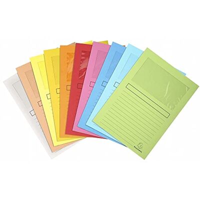 Exacompta Ref 50150E Super Window Folders 220 x 310mm in Size, Suitable for Holding A4 Documents, 160gsm Card, Clear Document Viewing Window Assorted Colours (Pack of 100) Exacompta Ref 50150E Super Window Folders 220 x 310mm in Size, Suitable for Holding A4 Documents, 160gsm Card, Clear Document Viewing Window Assorted Colours (Pack of 100)