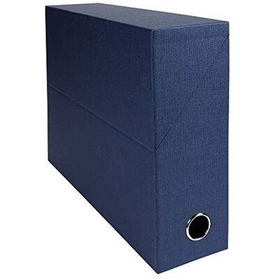 Exacompta Transfer Box Linen-Effect Paper A4 Spine 90 mm Dark Blue Exacompta Transfer Box Linen-Effect Paper A4 Spine 90 mm Dark Blue