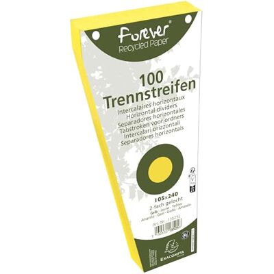 Exacompta Ref 13525E Box of 6 Packs of 100 trapezoidal dividers Punched Forever 105x240mm Yellow Exacompta Ref 13525E Box of 6 Packs of 100 trapezoidal dividers Punched Forever 105x240mm Yellow