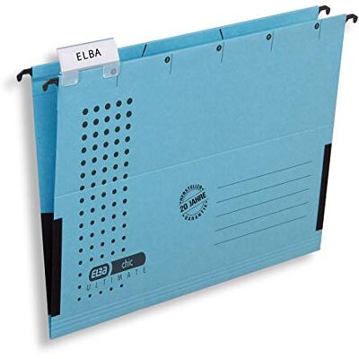 Elba Chic Ultimate 85743BL Suspension File Folder with Partially Closed Sides Pack of 25 Blue Elba Chic Ultimate 85743BL Suspension File Folder with Partially Closed Sides Pack of 25 Blue