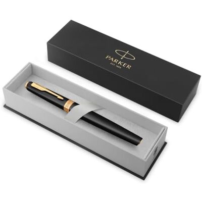 PARKER Meridian Rollerball Pen Matte Black Lacquer with Gold Trims Fine Nib Handwriting Pens & Stationery Supplies Black Ink Luxury Gift Box PARKER Meridian Rollerball Pen Matte Black Lacquer with Gold Trims Fine Nib Handwriting Pens & Stationery Supplies Black Ink Luxury Gift Box