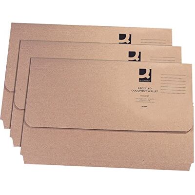 Q-Connect Document Wallet Foolscap Buff (50 Pack) KF26090, Brown Q-Connect Document Wallet Foolscap Buff (50 Pack) KF26090, Brown