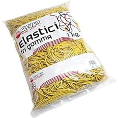 Alevar Yellow Elastic Assorted Sizes Conf. 1 kg. Alevar Yellow Elastic Assorted Sizes Conf. 1 kg.