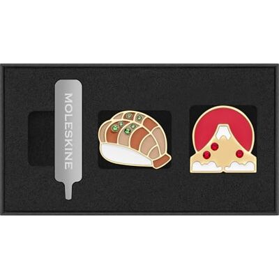 Moleskine Country Themed Pins,Nigiri and Mount Fuji Set, Japan, for Notebooks and Planners, Decorative Accessories and Gift Idea Moleskine Country Themed Pins,Nigiri and Mount Fuji Set, Japan, for Notebooks and Planners, Decorative Accessories and Gift Idea