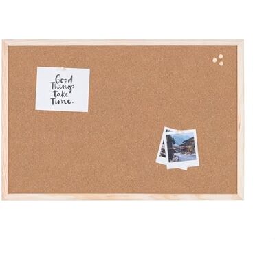 Bi-Office Basic Cork Board, Pine Wood Frame, 90 x 60 cm, brown Bi-Office Basic Cork Board, Pine Wood Frame, 90 x 60 cm, brown