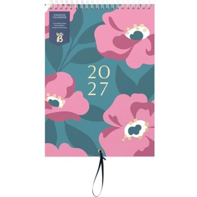 Busy B 2027 Couples Wall Calendar Teal Floral Slim Dual Schedule The Couples Wall Calendar in Teal Floral offers a slim design with dual schedules & monthly pockets. Busy B 2027 Couples Wall Calendar Teal Floral Slim Dual Schedule The Couples Wall Calendar in Teal Floral offers a slim design with dual schedules & monthly pockets.