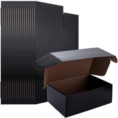 ASelected 30 Pack Shipping Boxes, Corrugated Cardboard Mailing Box,9X6X4In (230X150X100Mm) Gift Boxes For Packaging, For Posting Mailing Small Business, Black ASelected 30 Pack Shipping Boxes, Corrugated Cardboard Mailing Box,9X6X4In (230X150X100Mm) Gift Boxes For Packaging, For Posting Mailing Small Business, Black