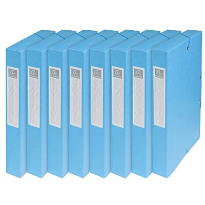 Exacompta Ref. 50406E 8 Exabox filing boxes with rubber bands in 600g/m2 glossy card Spine 4 cm dimensions 25 x 33 cm for A4 documents turquoise color delivered assembled Exacompta Ref. 50406E 8 Exabox filing boxes with rubber bands in 600g/m2 glossy card Spine 4 cm dimensions 25 x 33 cm for A4 documents turquoise color delivered assembled