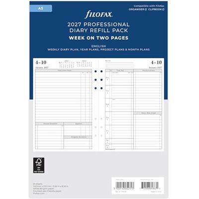 Filofax A5 Week to view English 2027 diary 27-TM7051 Filofax A5 Week to view English 2027 diary 27-TM7051