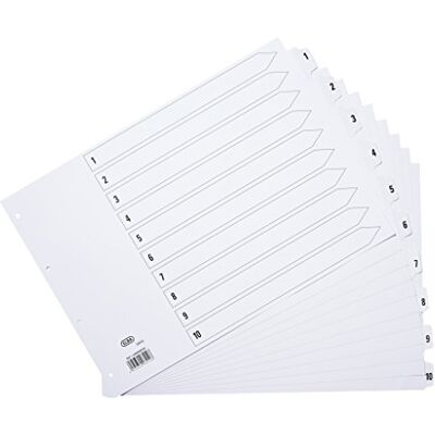 Elba A3 Strongline 10 Part Tabbed Dividers White Elba A3 Strongline 10 Part Tabbed Dividers White